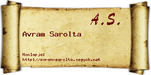 Avram Sarolta névjegykártya